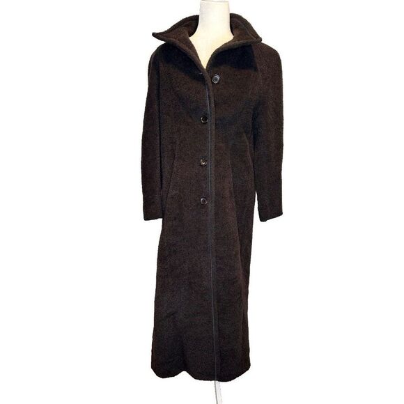 STEVE by Searle Women's Brown Suri Alpaca / Merino Wool Overcoat Size-2 - Picture 1 of 11